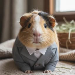 Mr. Buttons — a guinea pig in a suit
